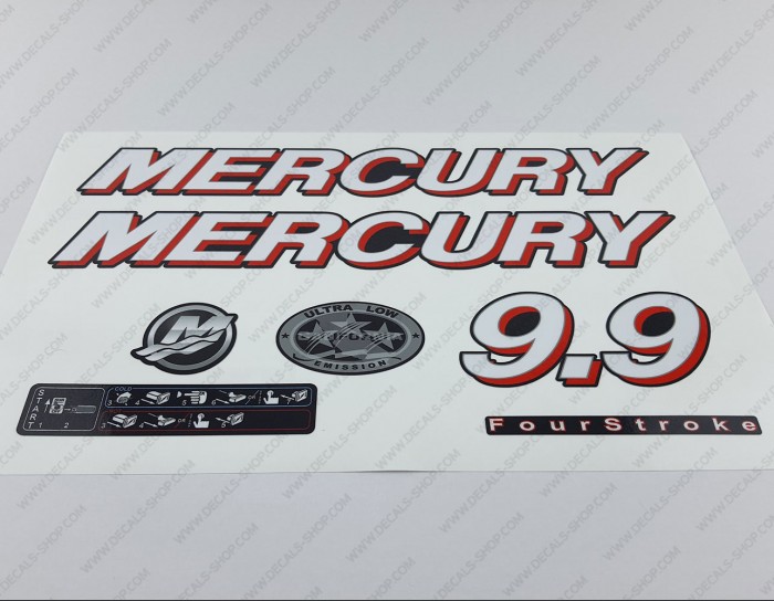 Mercury 9.9HP Four Stroke 2006-2012 Outboard Decal Kit